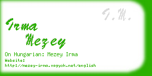 irma mezey business card